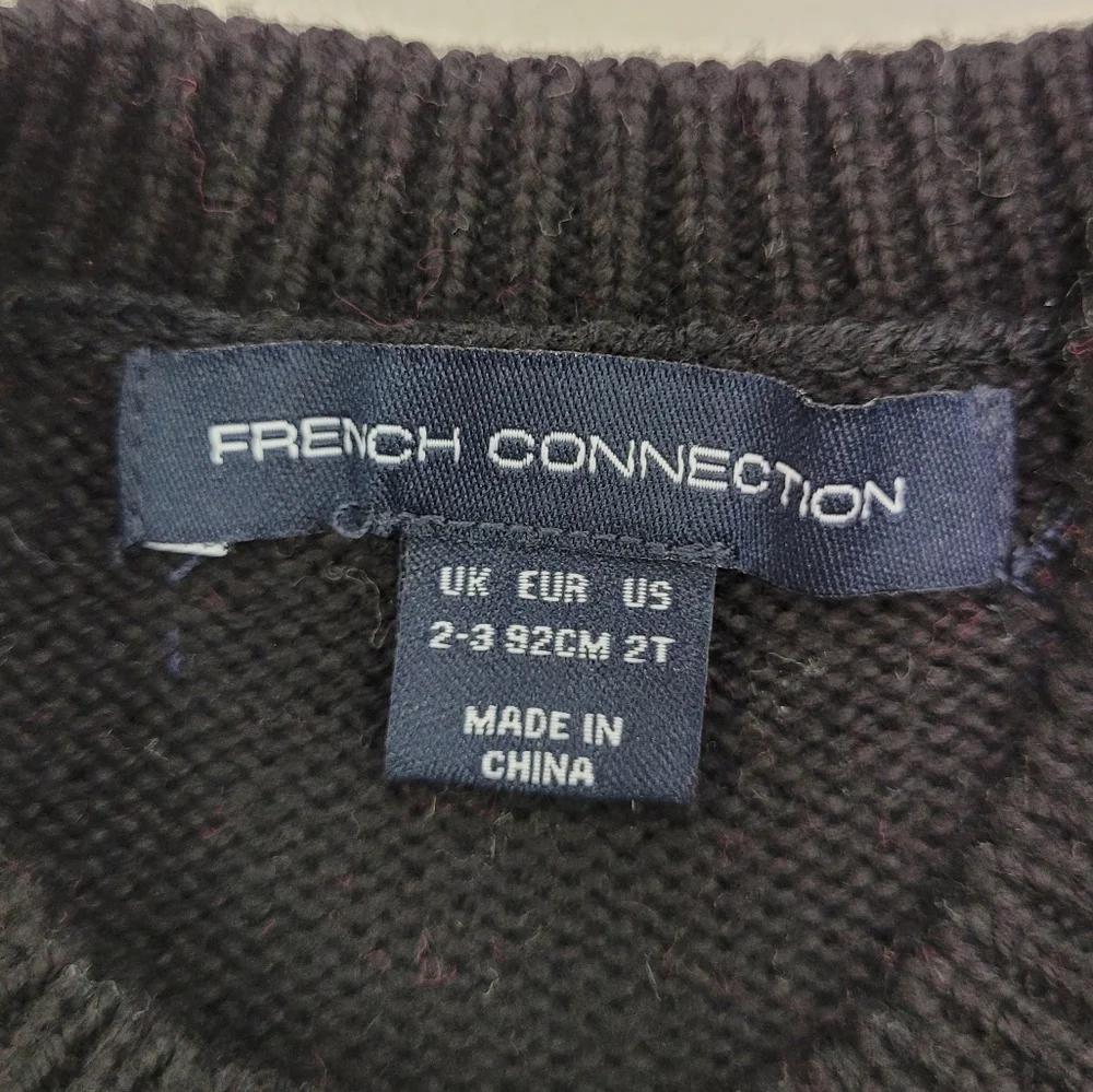 French Connection Multicolored Contrast Knit Sweater.